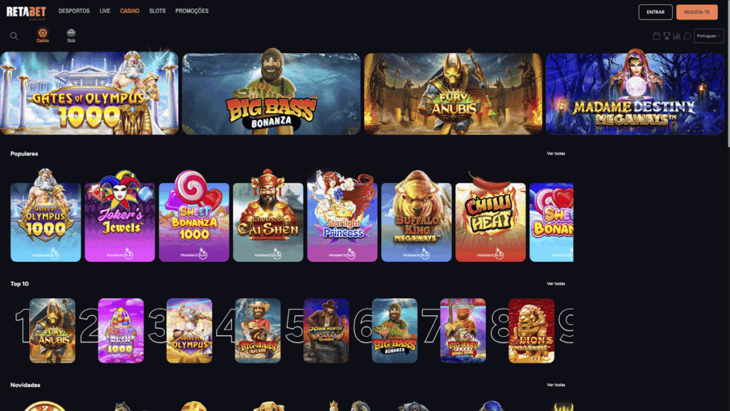 Retabet casino games