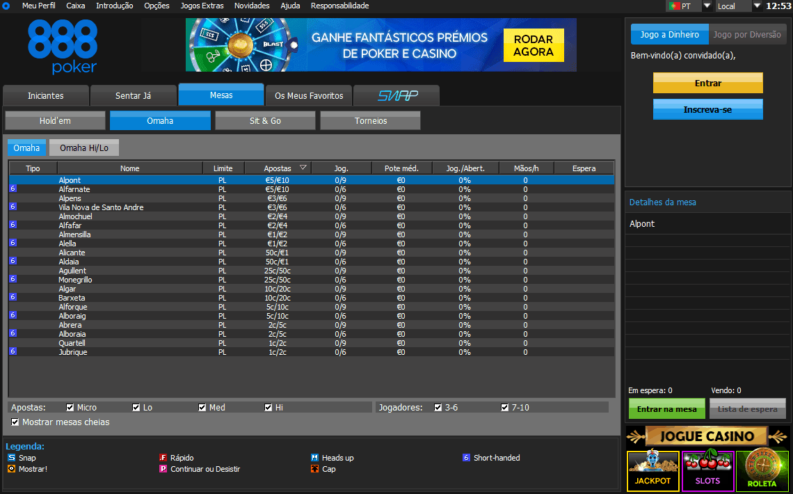 888poker Lobby Omaha