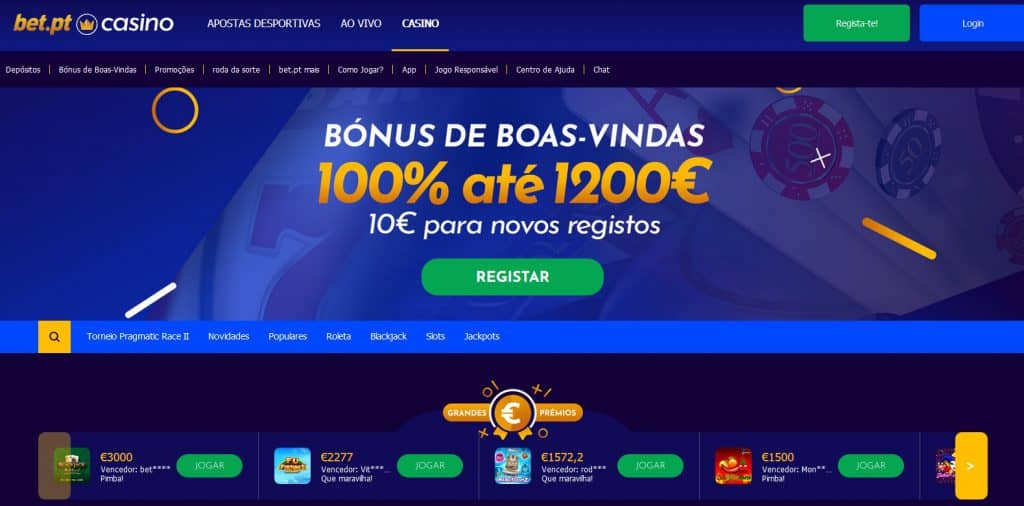 bet.pt Casino Homepage 2020