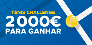 Betclic distribui 2.000€ de bónus até dia 17 de março com o Ténis Challenge